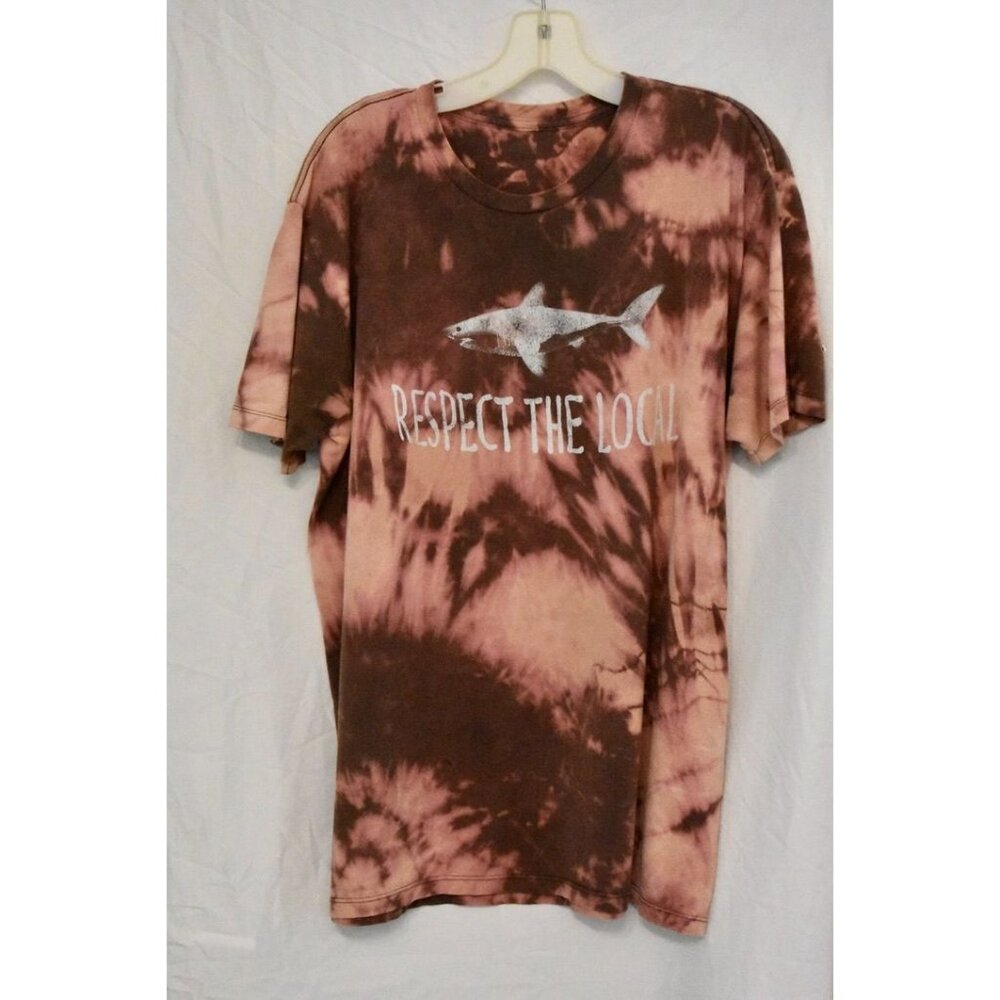 Respect the Locals Surf & Mirth Custom Bleach Dye T-shirt 2XL (see measurements)